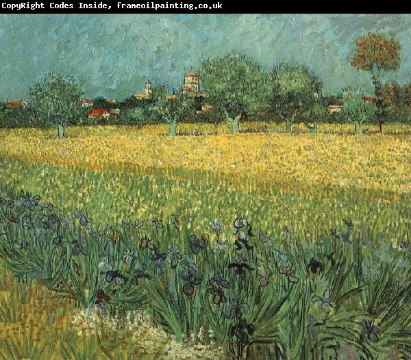 Vincent Van Gogh View of Arles with Irises in the Foreground